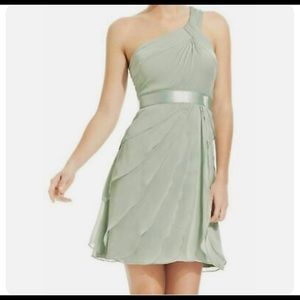 EUC! Adrianna Papell Sage Green Chiffon Layered Dress, Size 6